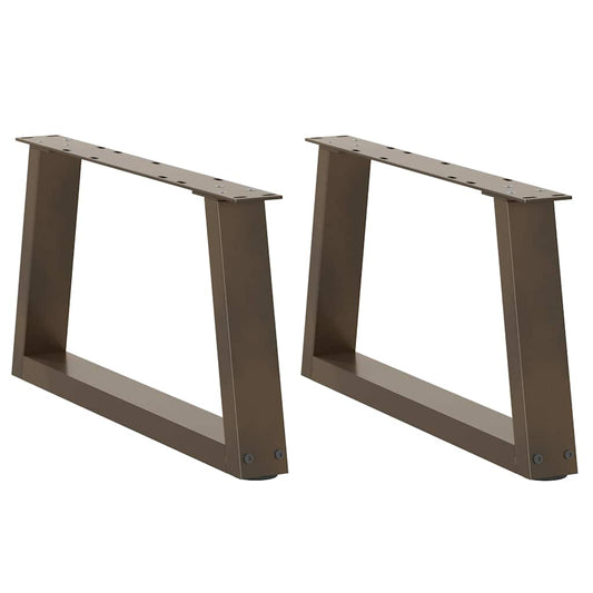 Gambe per Tavolo Pranzo a V 2pz Naturale 60x(30-31,3)cm Acciaio - homemem39
