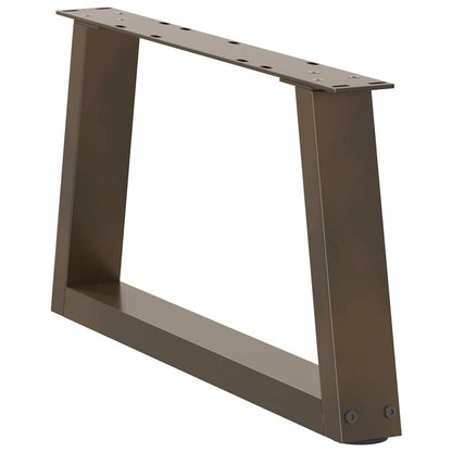Gambe per Tavolo Pranzo a V 2pz Naturale 60x(30-31,3)cm Acciaio - homemem39