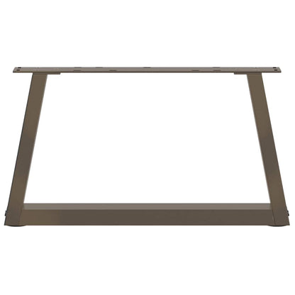Gambe per Tavolo Pranzo a V 2pz Naturale 60x(30-31,3)cm Acciaio - homemem39