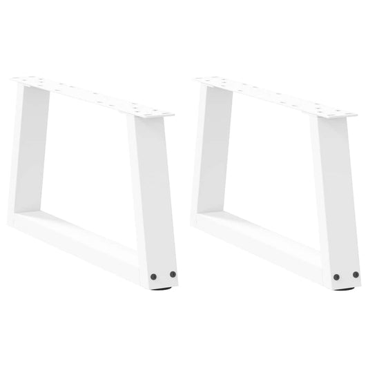 Gambe per Tavolo Pranzo a V 2 pz Bianco 70x(30-31,3)cm Acciaio - homemem39