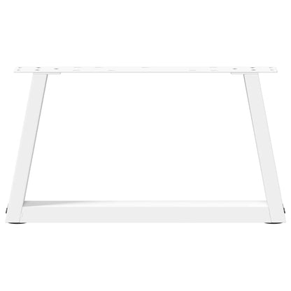 Gambe per Tavolo Pranzo a V 2 pz Bianco 70x(30-31,3)cm Acciaio - homemem39
