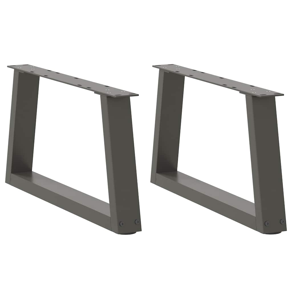 Gambe Tavolo Pranzo a V 2 pz Antracite 70x(30-31,3)cm Acciaio - homemem39