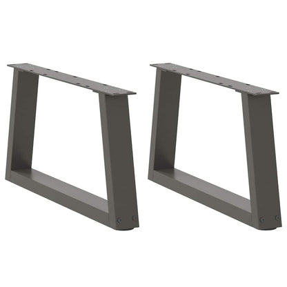 Gambe Tavolo Pranzo a V 2 pz Antracite 70x(30-31,3)cm Acciaio - homemem39
