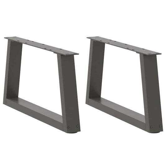 Gambe Tavolo Pranzo a V 2 pz Antracite 70x(30-31,3)cm Acciaio - homemem39