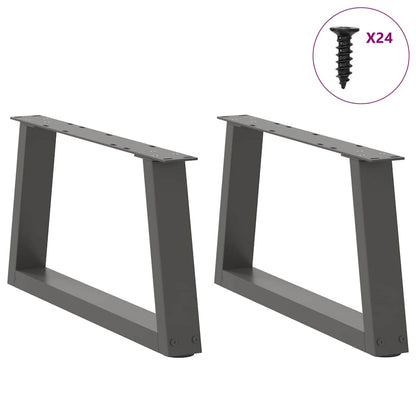 Gambe Tavolo Pranzo a V 2 pz Antracite 70x(30-31,3)cm Acciaio - homemem39