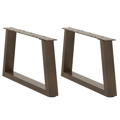 Gambe per Tavolo Pranzo a V 2pz Naturale 70x(30-31,3)cm Acciaio - homemem39