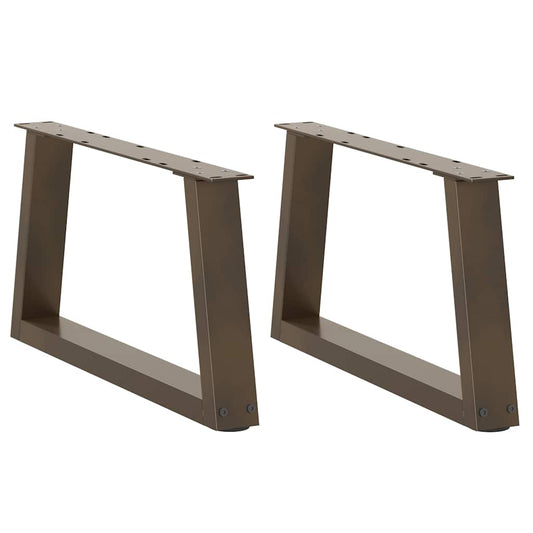 Gambe per Tavolo Pranzo a V 2pz Naturale 70x(30-31,3)cm Acciaio - homemem39