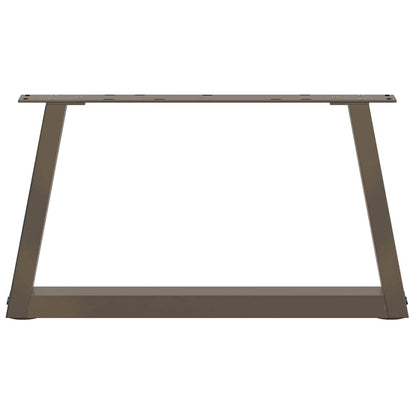 Gambe per Tavolo Pranzo a V 2pz Naturale 70x(30-31,3)cm Acciaio - homemem39