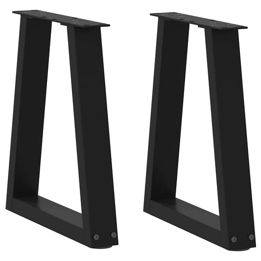 Gambe per Tavolo da Pranzo a V 2 pz Nero 28x(42-43,3)cm Acciaio - homemem39