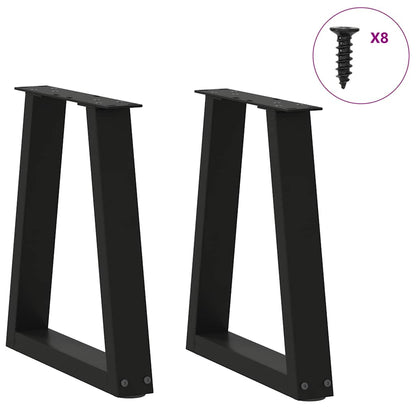Gambe per Tavolo da Pranzo a V 2 pz Nero 28x(42-43,3)cm Acciaio - homemem39