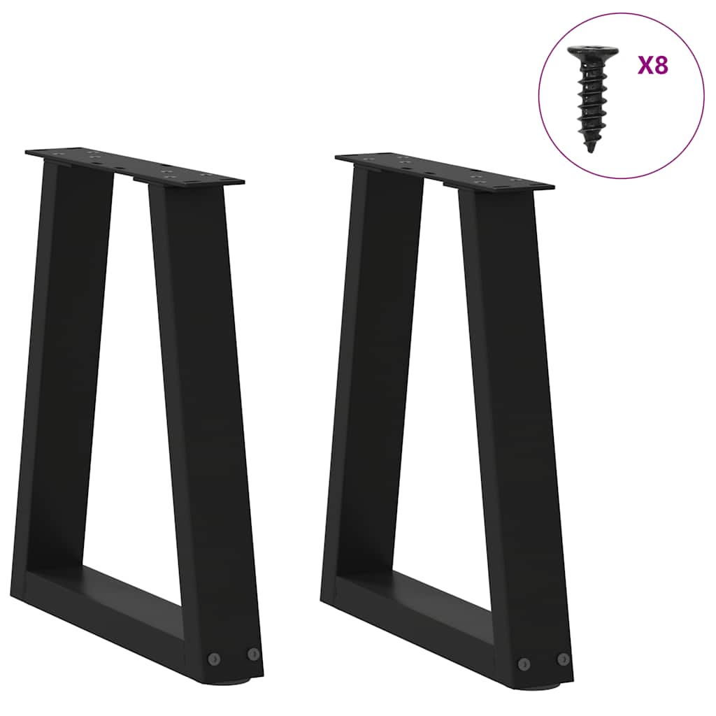 Gambe per Tavolino da Caffè forma V 2 pz Nere 28x(42-43,3) cm
