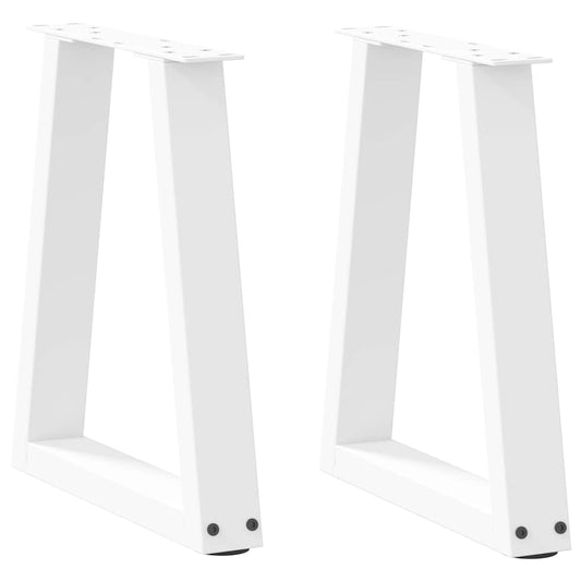 Gambe per Tavolo Pranzo a V 2 pz Bianco 28x(42-43,3)cm Acciaio - homemem39