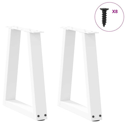 Gambe per Tavolo Pranzo a V 2 pz Bianco 28x(42-43,3)cm Acciaio - homemem39
