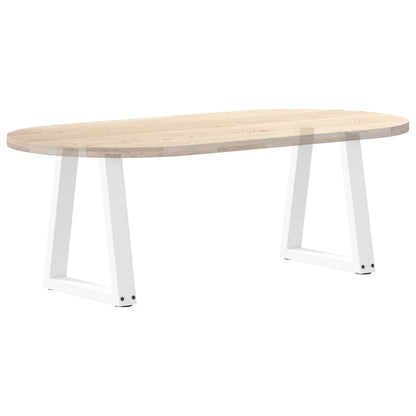 Gambe per Tavolo Pranzo a V 2 pz Bianco 28x(42-43,3)cm Acciaio - homemem39