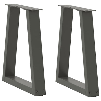 Gambe Tavolo Pranzo a V 2 pz Antracite 28x(42-43,3)cm Acciaio - homemem39