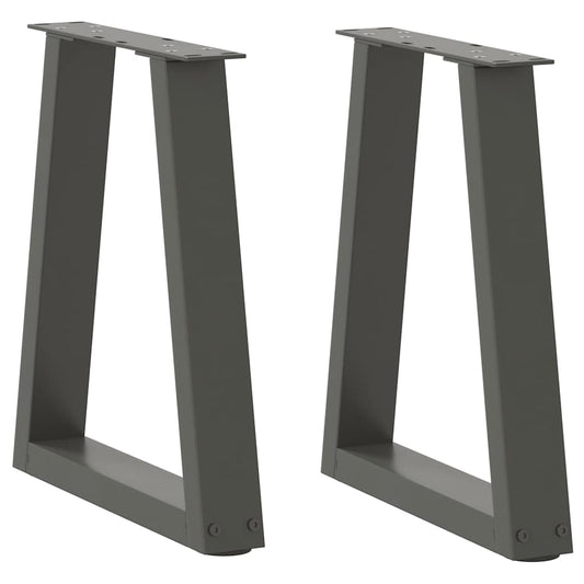 Gambe Tavolo Pranzo a V 2 pz Antracite 28x(42-43,3)cm Acciaio - homemem39