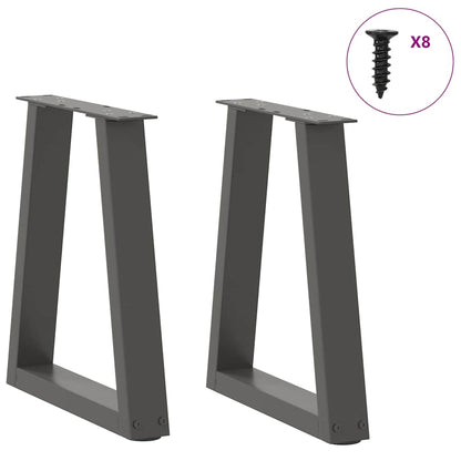 Gambe Tavolo Pranzo a V 2 pz Antracite 28x(42-43,3)cm Acciaio - homemem39