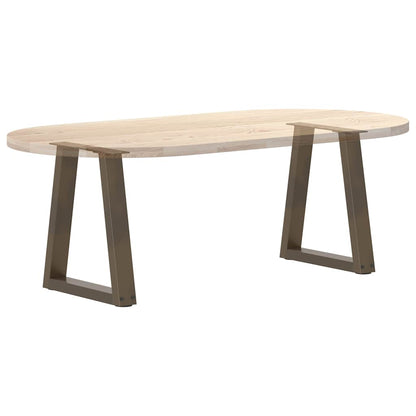 Gambe per Tavolo Pranzo a V 2pz Naturale 28x(42-43,3)cm Acciaio - homemem39