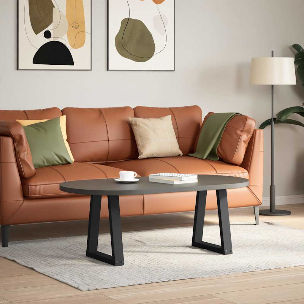 Gambe per Tavolino da Caffè forma V 2 pz Nere 38x(42-43,3) cm