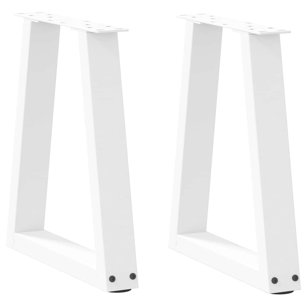 Gambe per Tavolo Pranzo a V 2 pz Bianco 38x(42-43,3)cm Acciaio - homemem39