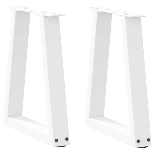 Gambe per Tavolo Pranzo a V 2 pz Bianco 38x(42-43,3)cm Acciaio - homemem39