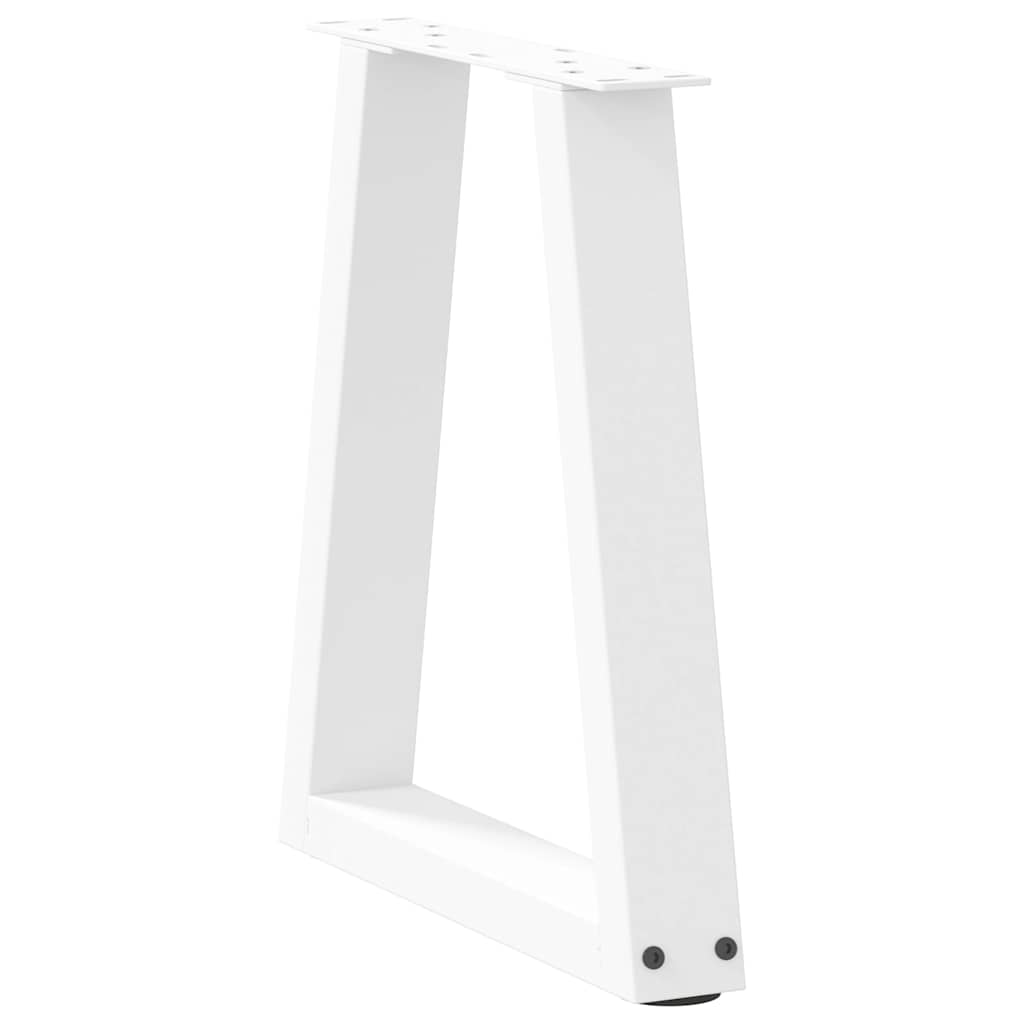 Gambe per Tavolo Pranzo a V 2 pz Bianco 38x(42-43,3)cm Acciaio - homemem39