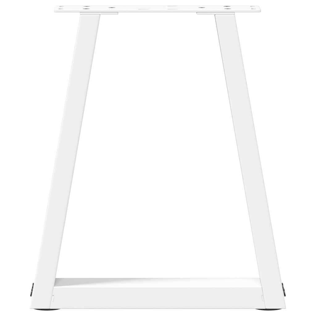 Gambe per Tavolo Pranzo a V 2 pz Bianco 38x(42-43,3)cm Acciaio - homemem39
