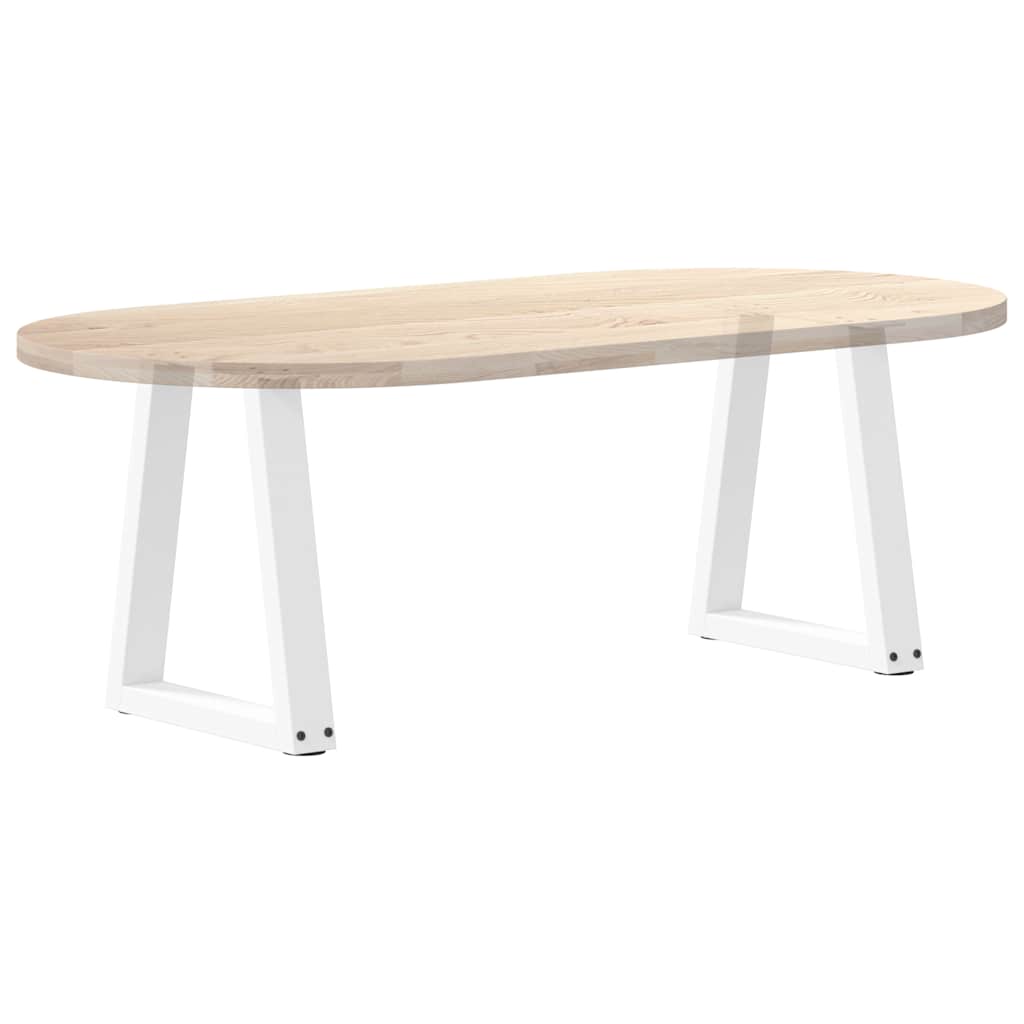 Gambe per Tavolo Pranzo a V 2 pz Bianco 38x(42-43,3)cm Acciaio - homemem39