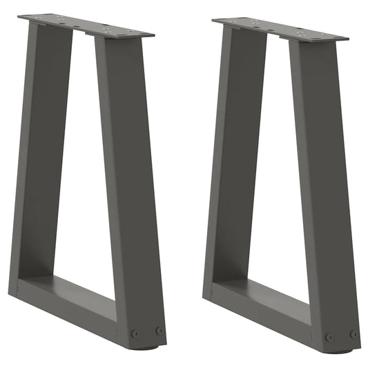 Gambe Tavolo Pranzo a V 2 pz Antracite 38x(42-43,3)cm Acciaio - homemem39