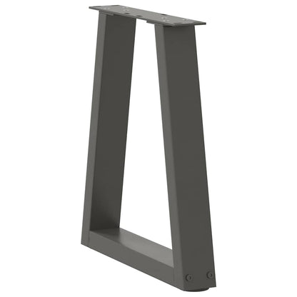 Gambe Tavolo Pranzo a V 2 pz Antracite 38x(42-43,3)cm Acciaio - homemem39
