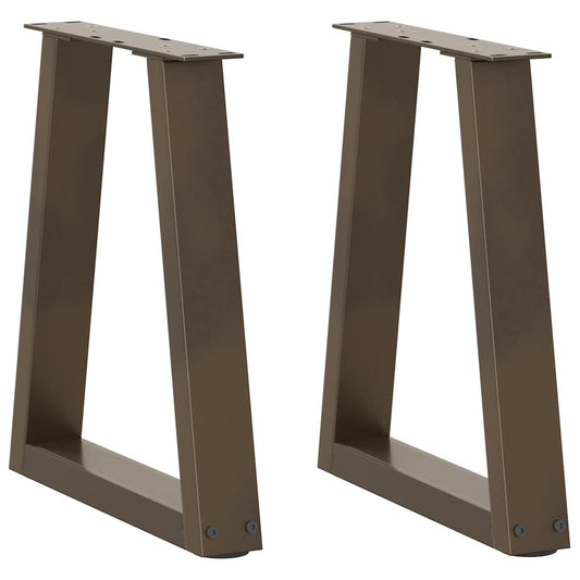 Gambe per Tavolo Pranzo a V 2pz Naturale 38x(42-43,3)cm Acciaio - homemem39