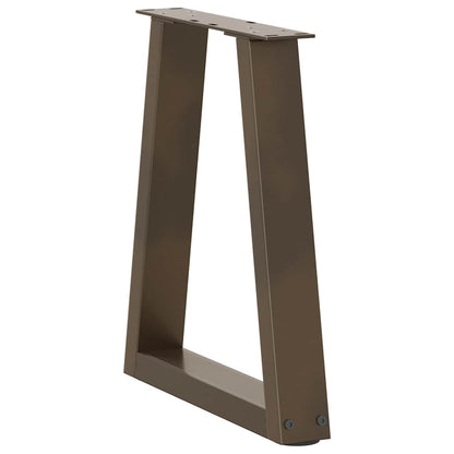 Gambe per Tavolo Pranzo a V 2pz Naturale 38x(42-43,3)cm Acciaio - homemem39
