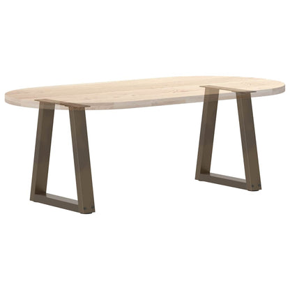 Gambe per Tavolo Pranzo a V 2pz Naturale 38x(42-43,3)cm Acciaio - homemem39