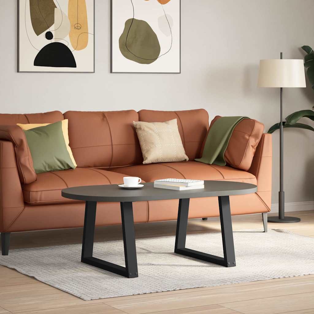 Gambe per Tavolino da Caffè forma V 2 pz Nere 50x(42-43,3) cm