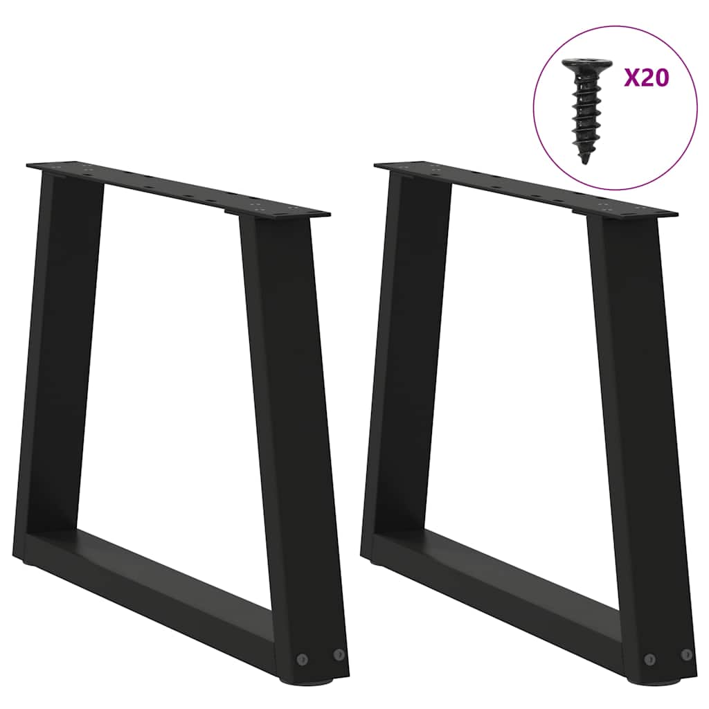 Gambe per Tavolino da Caffè forma V 2 pz Nere 50x(42-43,3) cm