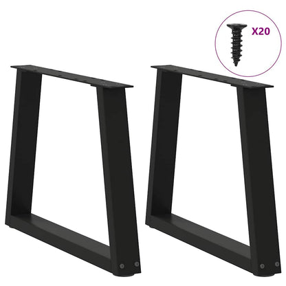 Gambe per Tavolino da Caffè forma V 2 pz Nere 50x(42-43,3) cm