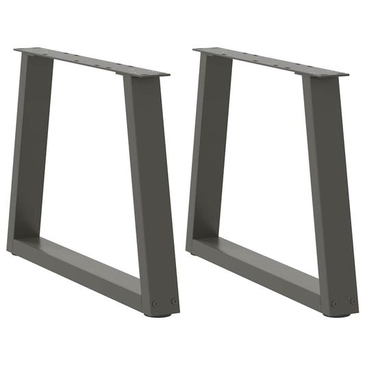 Gambe Tavolo Pranzo a V 2 pz Antracite 50x(42-43,3)cm Acciaio - homemem39