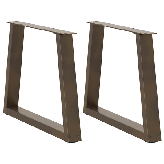 Gambe per Tavolo Pranzo a V 2pz Naturale 50x(42-43,3)cm Acciaio - homemem39