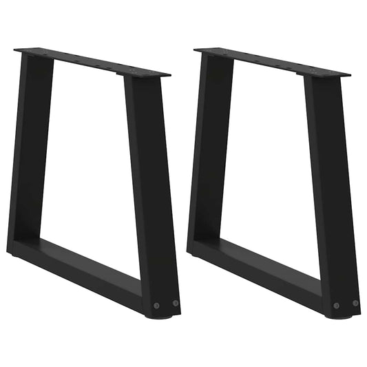 Gambe per Tavolo da Pranzo a V 2 pz Nero 60x(42-43,3)cm Acciaio - homemem39