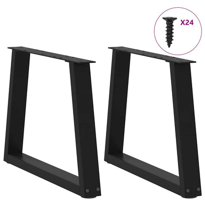 Gambe per Tavolino da Caffè forma V 2 pz Nere 60x(42-43,3) cm