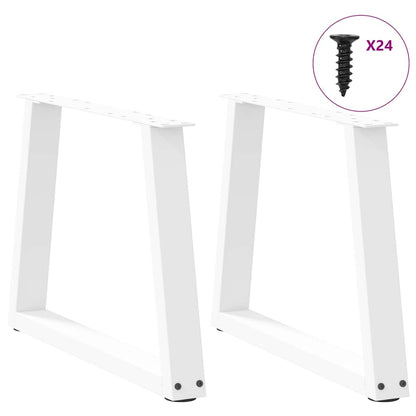Gambe per Tavolo Pranzo a V 2 pz Bianco 60x(42-43,3)cm Acciaio - homemem39