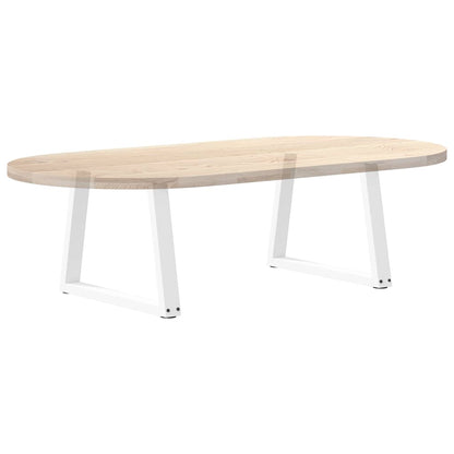 Gambe per Tavolo Pranzo a V 2 pz Bianco 60x(42-43,3)cm Acciaio - homemem39