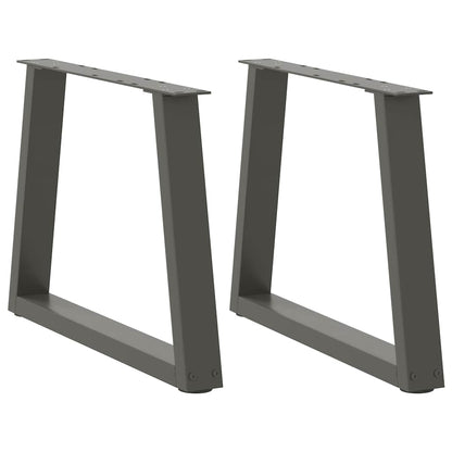 Gambe Tavolo Pranzo a V 2 pz Antracite 60x(42-43,3)cm Acciaio - homemem39