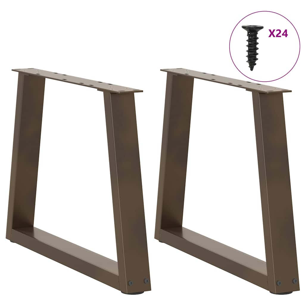 Gambe per Tavolo Pranzo a V 2pz Naturale 60x(42-43,3)cm Acciaio - homemem39