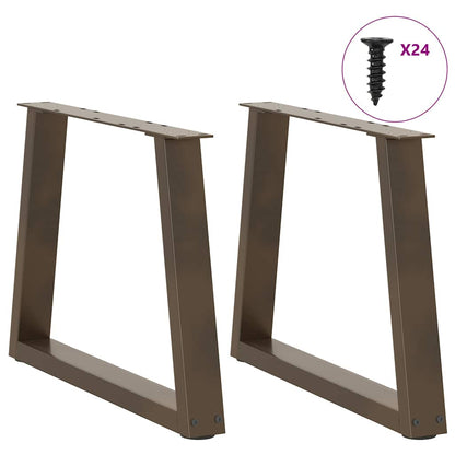 Gambe per Tavolo Pranzo a V 2pz Naturale 60x(42-43,3)cm Acciaio - homemem39