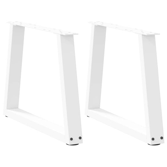 Gambe per Tavolo Pranzo a V 2 pz Bianco 70x(42-43,3)cm Acciaio - homemem39
