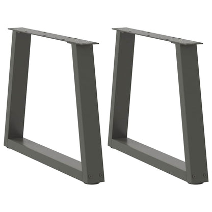Gambe Tavolo Pranzo a V 2 pz Antracite 70x(42-43,3)cm Acciaio - homemem39