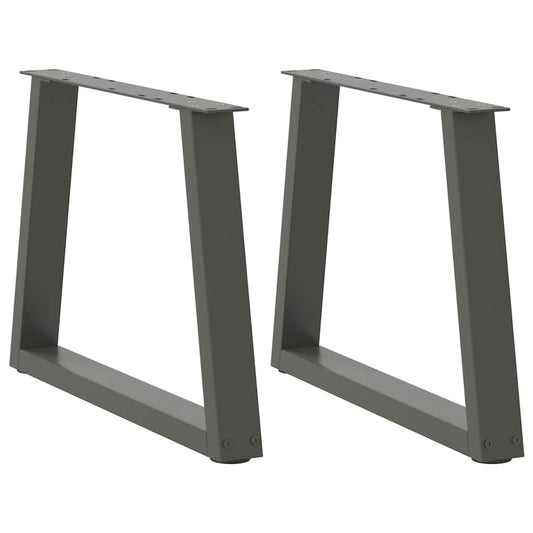 Gambe Tavolo Pranzo a V 2 pz Antracite 70x(42-43,3)cm Acciaio - homemem39