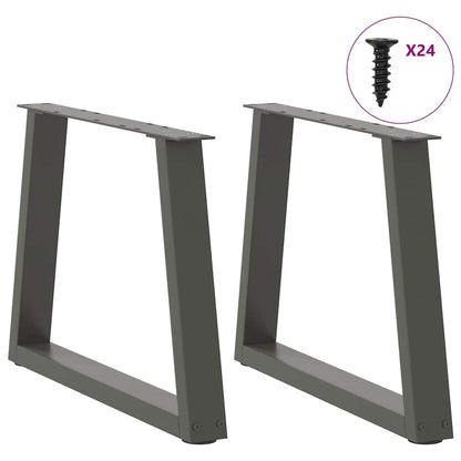 Gambe Tavolo Pranzo a V 2 pz Antracite 70x(42-43,3)cm Acciaio - homemem39