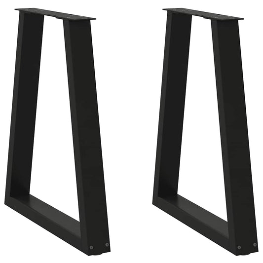 Gambe Tavolino da Caffè a V 2 pz Nero 50x(72-73) cm in Acciaio - homemem39